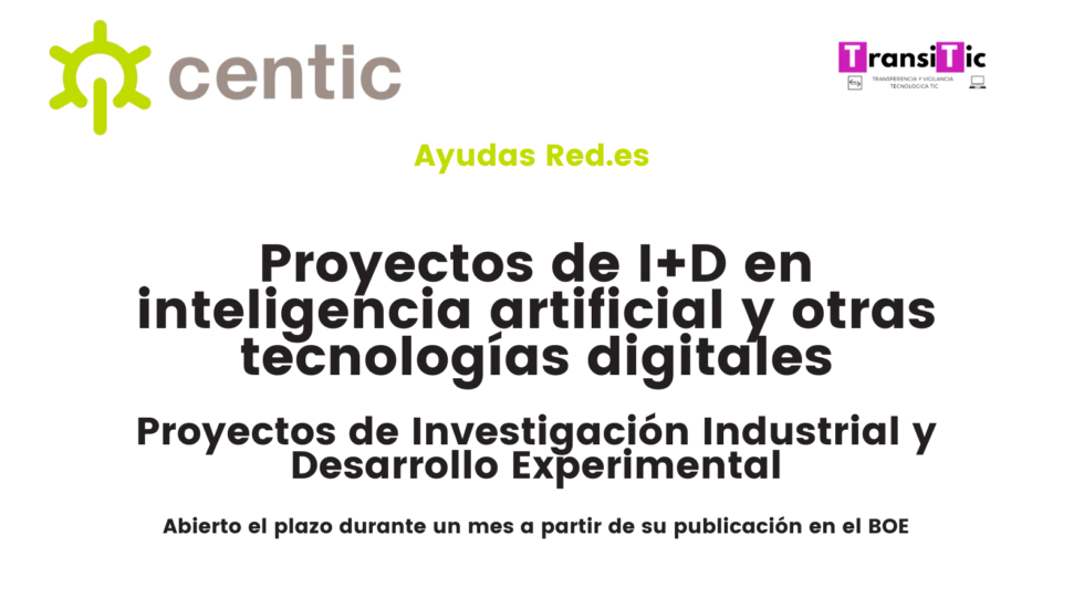 Convocatoria Ayudas red.es 2021 para Proyectos de I+D en inteligencia ...