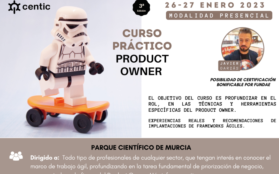 Curso Product Owner Centic, 3ªed 26-27 Enero 2023