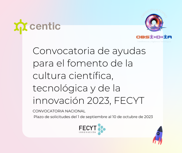 Convocatoria de ayudas para el fomento de la cultura científica, tecnológica y de la innovación 2023, FECYT