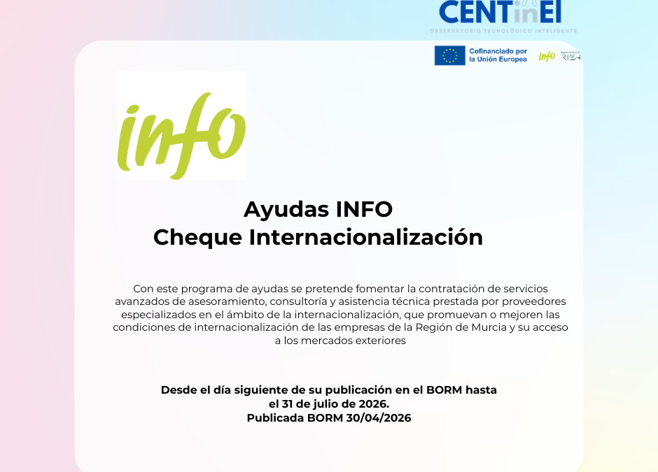 Ayudas INFO para la contratación de servicios de Innovación y Competitividad (CHEQUE INTERNACIONALIZACIÓN)